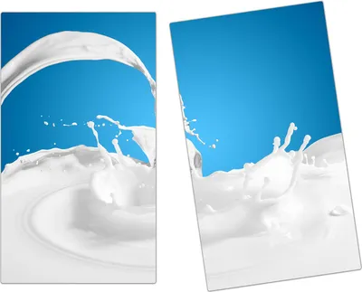 Produktbild von Spritzschutz Herdabdeckplatte Schneidebrett aus Glas Milchmeer 2-Teilig (60x52cm)