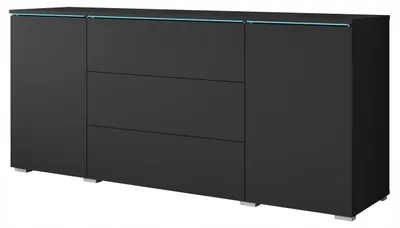 Obrázek produktu pro Dvoukřídlá komoda VERA 150 cm s zásuvkami a nastavitelnými policemi – černá