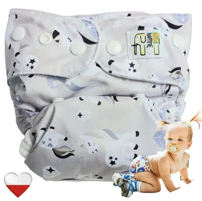 Immagine prodotto di Pannolini lavabili riutilizzabili NappiMe, realizzati in microfibra di pile con motivo unicorno