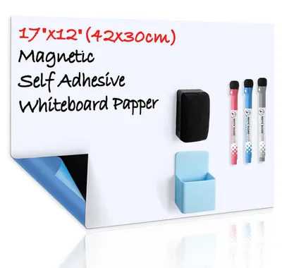 Whiteboardfolie A3, selbstklebend, magnetisch, inkl. 3 Marker