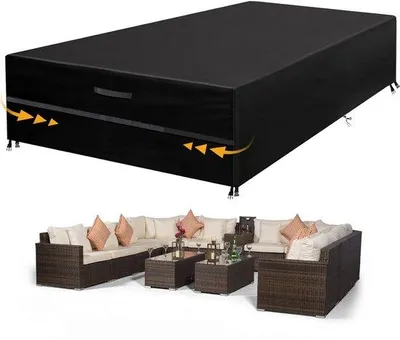 Productafbeelding van Waterdichte beschermhoes voor tuinmeubels, gemaakt van Oxford-stof, afmetingen 350x260x90 cm, geschikt voor loungesets