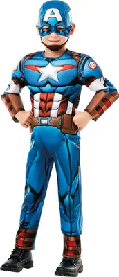 Produktbild von Captain America - "Deluxe" Kostüm - Kinder BN5024 (140) (Blau/Weiß/Rot)
