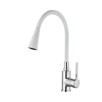 Obrázek produktu pro Moderní dřezová baterie bílá/chrom vysoká 39 cm POGO