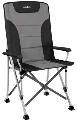 Produktbild von Campingstuhl Hochlehner Raptor High Back - Klappstuhl Verstellbar 120 kg Farbe: schwarz-grau