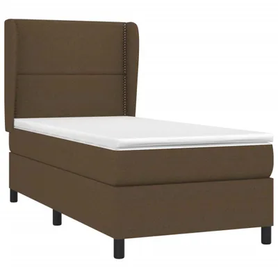 Produktbild von vidaXL Boxspringbett mit Matratze Dunkelbraun 90x200 cm Stoff