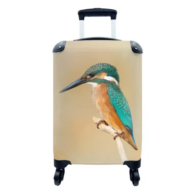 Produktbild von MuchoWow® Koffer Handgepäck Trolley Rollkoffer Kleine Reisekoffer mit 4 Rollen - Eisvogel - Tiere - Vogel - Cabin Size < 55x40x23 cm & 55x40x20 cm - Fotokoffer - Kabinenkoffer - Boardgepäck - Reise-Box - Reisekoffer - Reisegepäck - Koffer mit Bild - Trolley für Kinder