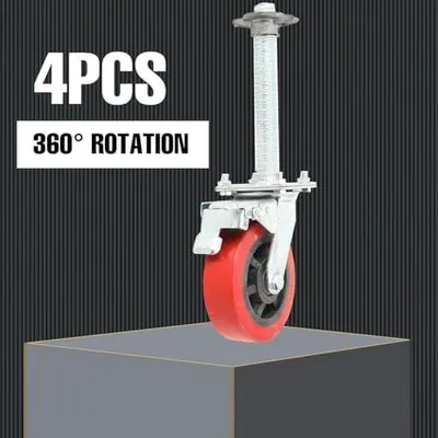 Produktbild von Set mit 4 Gerüstrollen, 360° drehbar, 150mm Durchmesser, 500KG Tragfähigkeit, Transportrollen für Möbel und Ständer