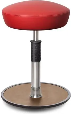 Produktbild von Sitz- Stehhocker Free Regular Hutsitz Boxmark Leder Rot chrom /Natur.