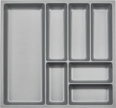 Produktbild von ORGA-BOX III Besteckeinsätze Tiefe 473 mm, Höhe 50,5 mm silbergrau Schubladeneinsätze Breite 491 mm für Schubladen 600 mm Canvas-Struktur