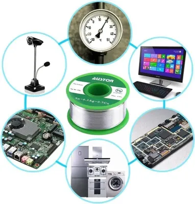 Produktbild von Geeignet für die Reparatur elektronischer und elektrischer Schweißkomponenten und zum Selbermachen: Bleifreies Lötzinn mit Kolophoniumkern 20 g – 3 Stücke Lötzinn (1x1,0 mm, 1x0,8 mm, 1x0,6 mm)
