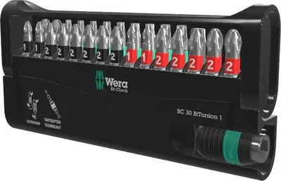 Productafbeelding van 30-delige bitset met Rapidaptor bitcontrolehouder