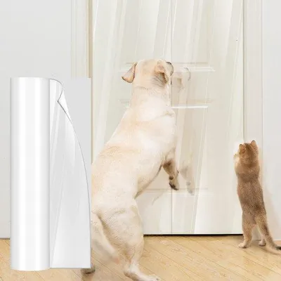 Immagine prodotto di Protezione adesiva per mobili per gatti, trasparente, autoadesiva, 8 m x 43 cm, protezione per porte d'ingresso e pareti