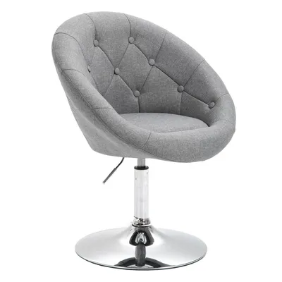 Produktbild von SVITA HAVANNA Sessel Lounge Clubsessel Barhocker Drehsessel Retro Stoffbezug Grau/Silber