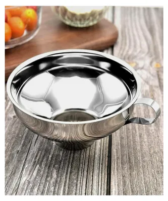 Produktbild von Edelstahltrichter - Marmeladentrichter für die Küche - Weitmündiger Einfülltrichter mit Griff - Metalltrichter mit 10 cm Durchmesser - Einfüllhilfe - Küchenzubehör