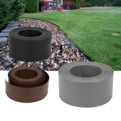 Produktbild von TolleTour Rasenkante Kies Beeteinfassung Mähkante Beetumrandung Rasenband  Oberkante Gartenwegen Gartenumrandung Rasenbegrenzung Schwarz 1000x12.5cm