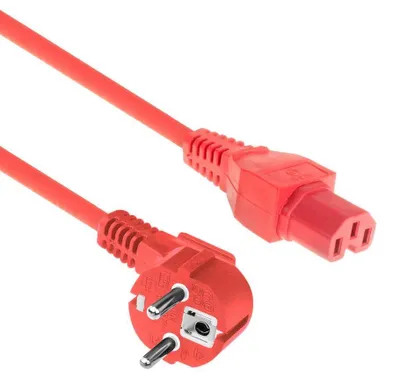 Immagine prodotto di ACT AK5284 Cavo di alimentazione rosso 1,5 m accoppiatore CEE7/7 C15 (AK5284)
