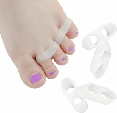 Produktbild von Zehenkorrektur kleiner zeh Zehenstrecker toe spacer 4 Zehenspreizern - Weiches, dehnbares Material - Schmerzlinderung bei Prellungen, Krallenzehen,Überlappende,Reibungsschutz
