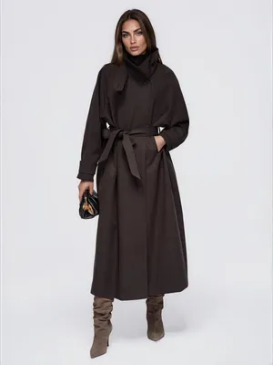 Produktbild von LARICA Trenchcoat Damen Loose Fit Minimalismus OW-CT-E0026 brown ONESIZE