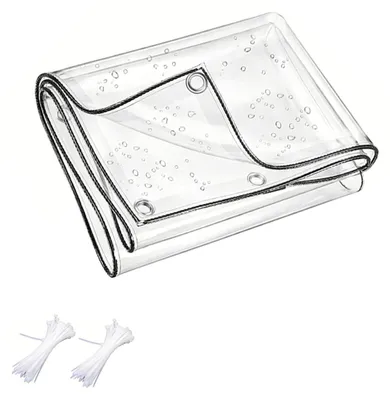 PVC-Abdeckplane transparent 2,4x3 m wasserdicht reißfest mit Ösen