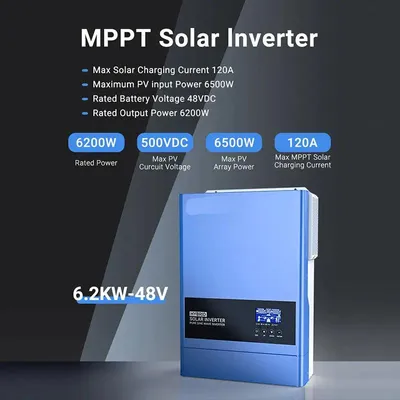 Imagen del producto de Inversor – Inversor de energía solar con voltaje de 48V, capacidad de carga de 120A y onda sinusoidal pura