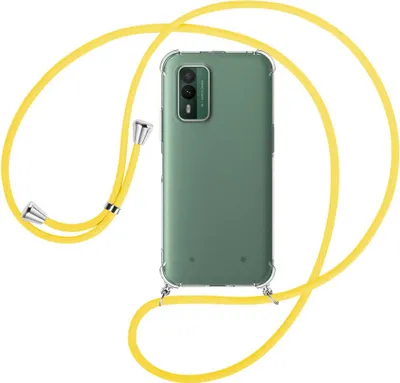 Produktbild von Handykette Backcover-Schutzhülle mit Band (Metall silberfarben) für Nokia XR21 5G (6.49'') - gelb