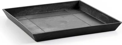 Obrázek produktu pro Podmiska Ecopots čtvercová 43×43 cm, výška 3,5 cm, antracitová