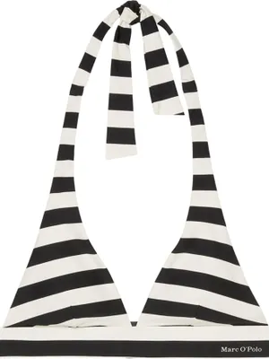 Produktbild von Marc O'Polo Damen Triangel-Bikini-Top Ystad (Fine MOP Stripe) - Schwarz-Weiss - Größe XL