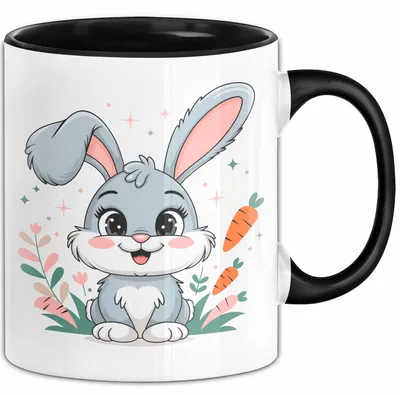 Produktbild von Kaninchenliebhaber Tasse Geschenkidee für Hasen Fans (Schwarz)