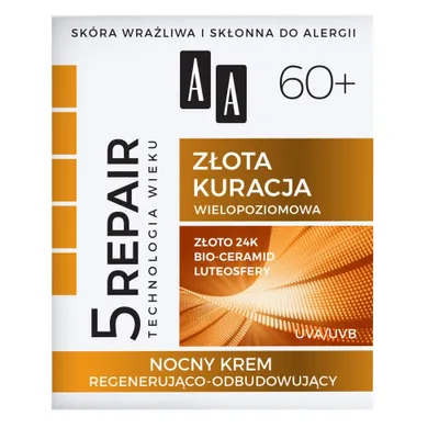 Obrázok produktu pre Oceanic AA Technologia Wieku 5Repair 60+ Złota Kuracja Krem na noc regenerująco-odbudowujący, 50 ml