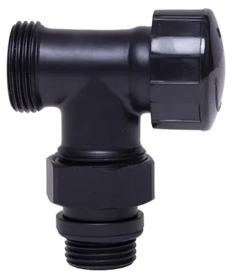 Produktbild von sanicomfort Thermostatventil Unterteil 1/2 Zoll Design Eck schwarz RAL 9005, M30 x 1,5 Anschluss