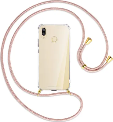 Produktbild von Handykette Backcover-Schutzhülle mit Band (Metall goldfarben) für Huawei P20 lite - roségold
