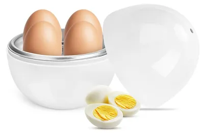 Mikrowellen-Eierkocher für 4 Eier, kompakt, spülmaschinengeeignet