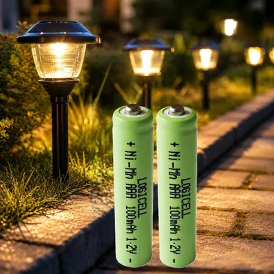 Produktbild von 2 stück LogiCell NI-MH Akku Micro LR03 AAA 100mAh 1,2V für Solarprodukte Solar Batterie für Außen-Solarleuchten Solarlampen Wiederaufladbar Garten LED