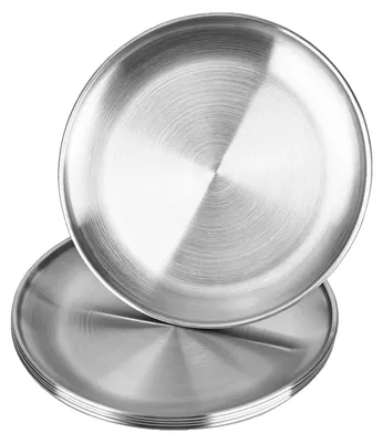 Produktbild von Teller Edelstahlteller Essteller - 5 Stück - Ø 20 cm - Stapelbar