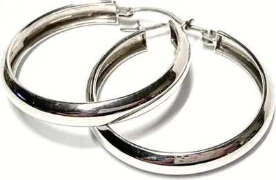 Produktbild von Ohrring 375/- Weißgold Creolen poliert breit 31mm