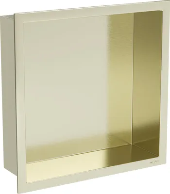 Produktbild von Mexen X-Wall-R Nischenregal mit Flansch 30 x 30 cm, gebürstetes Gold - 1950303010