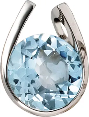 Produktbild von Schmuck Anhänger aus 585 Weißgold mit Blautopas Topas hellblau Halsschmuck