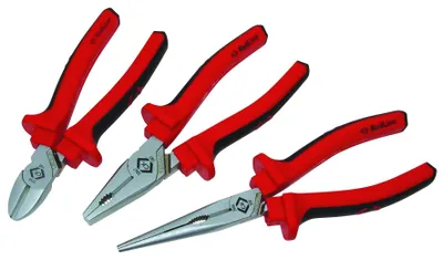 3-teiliges Tangenset: Kombizange, Seitenschneider, Spitzzange