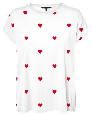 Produktbild von Vero Moda 5715725811330, T-Shirt, Erwachsener, Weiblich, Weiß, S, Runder Halsausschnitt