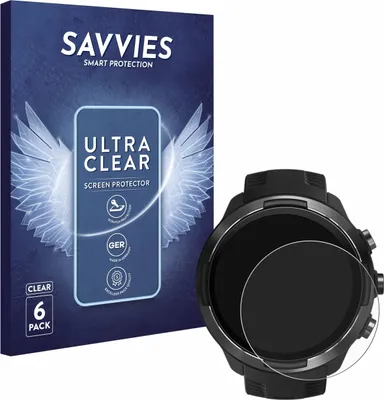 Produktbild von 6x Für Suunto 9 Schutzfolie Savvies Displayschutz Display Schutz Folie Klar Transparent