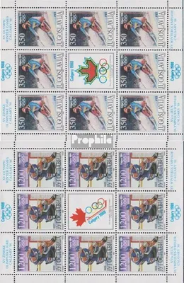 Produktbild von Briefmarken Jugoslawien 1988 Mi 2264Klb-2265Klb Kleinbogen (kompl.Ausg.) postfrisch Olympische Winterspiele