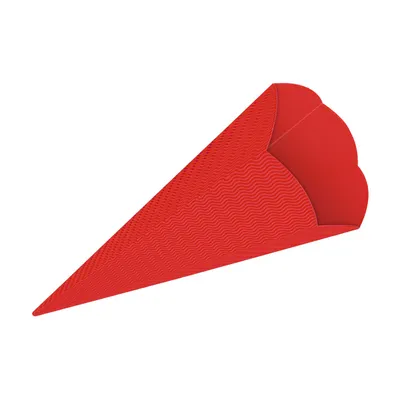 Produktbild von 3D Color Schultüten Bastelwellpappe 68CM ROT - Schultüten Rohling zum Basteln