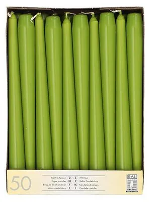 Produktbild von Papstar Leuchterkerzen Ø 2,2 cm 25 cm olivgrün, 2 x 50 Stück