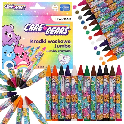 Produktbild von Care Bears JUMBO-Wachsmalstifte für Kinder, dicke Schulmalstifte, 12er-Set