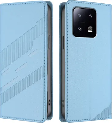 Produktbild von Hülle für Xiaomi 13 Pro, Kunstleder Brieftaschen Handyhülle mit Kartenfach und Standfunktion Hellblau