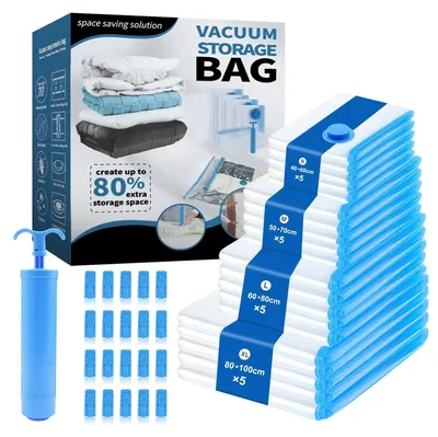 Produktbild von Omgoods – Wiederverwendbare Vakuumbeutel für Kleidung, Set mit 20 Stück
