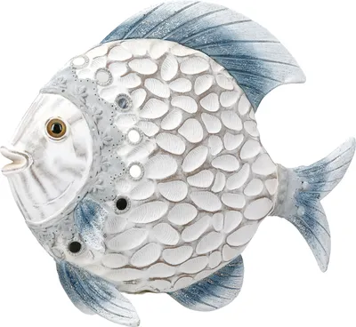 Produktbild von Gilde Figur, Fisch,  Azuro , Kunstharz, weiß, hellblau, VE 2, L. 7 cm, B. 25 cm, H. 22 cm Höhe: 22.00 cm Breite: 24.50 cm Tiefe: 7.00cm  59536