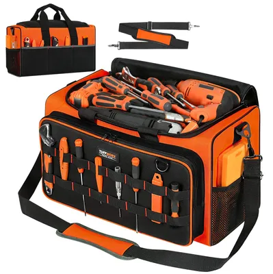 Obrázek produktu pro Nástrojová brašna s 14 kapsami, rozměry 49 x 30 x 27 cm, vyrobená z materiálu 600D, určená pro uskladnění nářadí