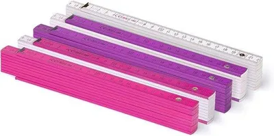 Productafbeelding van 5 stuks | 2 meter inklapbare meetlinten, Block 52 | Roze tinten | Meting