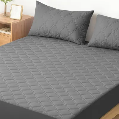 Image de Protection de matelas 90x200 cm - Imperméable et hypoallergénique - Gris